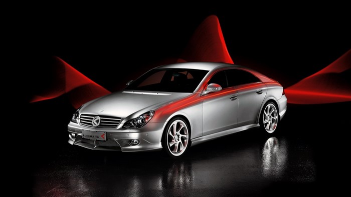 Silver Mercedes-Benz CLS Kleemann with Red Light Effects