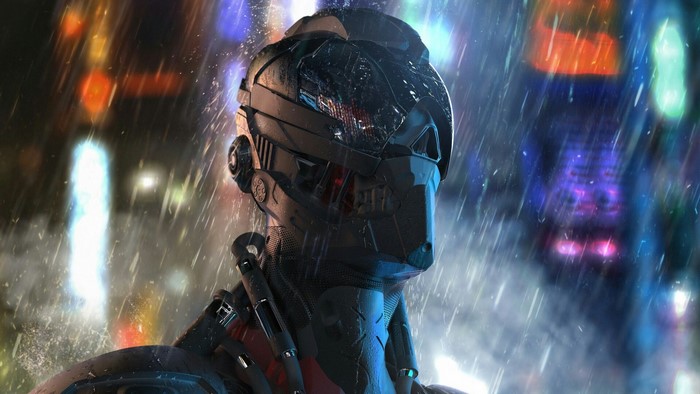 Tony Skeor in a Rainy Cyberpunk City