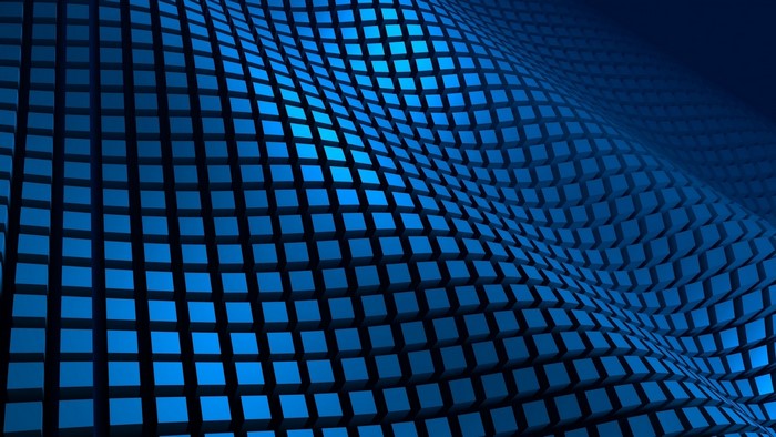 3D Blue Wave Grid