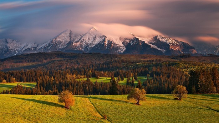 Snow-capped Belianske Tatras mountains in Slovakia