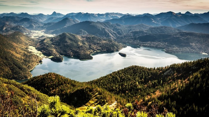 Lake and mountains in Bavaria, Germany