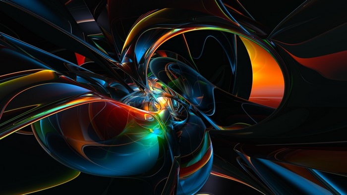 Abstract Digital Art with Swirling Colors
