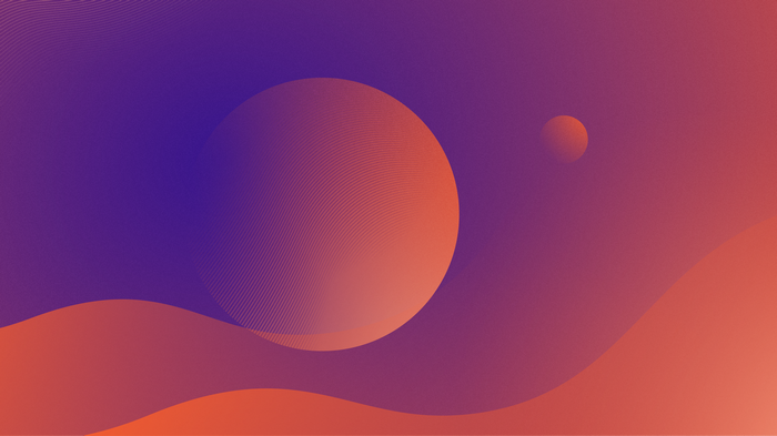 Abstract gradient with spheres and waves