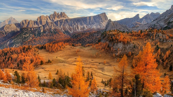 Autumn in the Dolomites Mountains