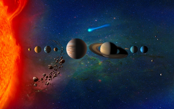 The Sun and Planets of the Solar System