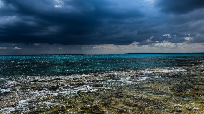 4K Sea with Stormy Clouds