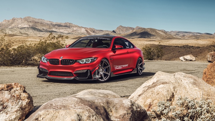 Red BMW M4 by Ferrada Wheels 4K