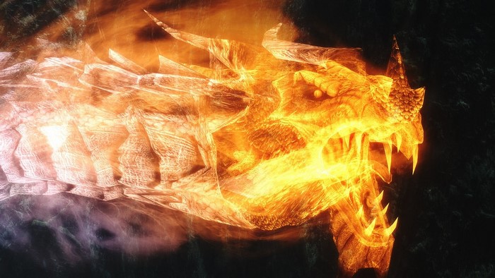 Dragon made of fire and ice