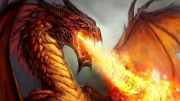 Dragon breathing fire