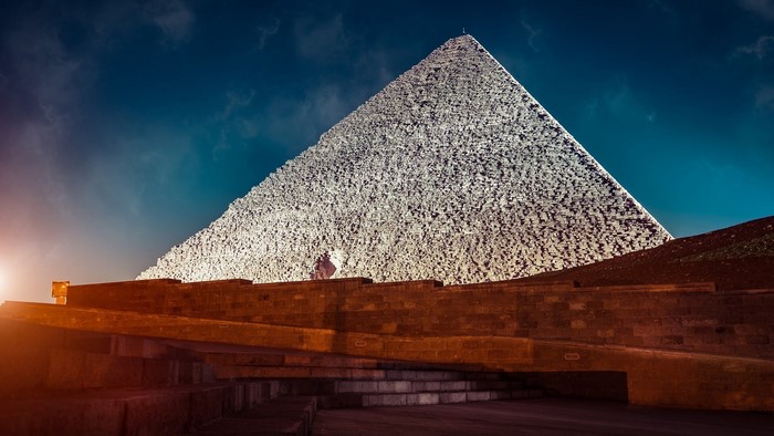 The Pyramid of Cheops at Night