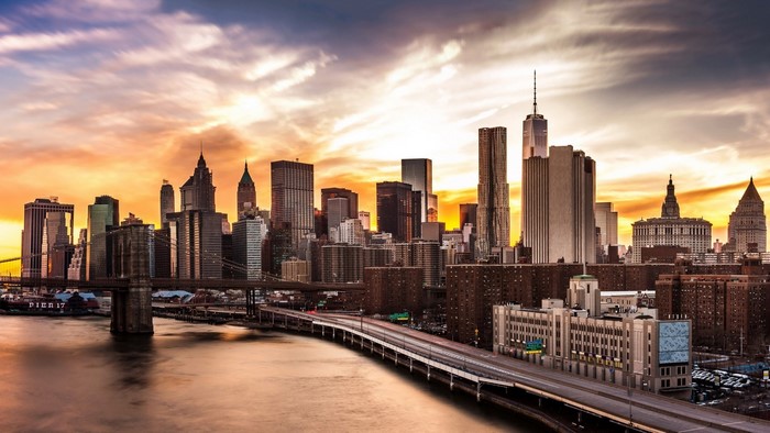 New York City Skyline at Sunset