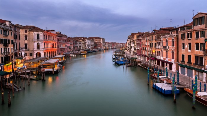 Venice Canal with Buildings and Boats