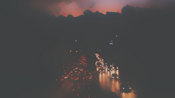 Highway at Dusk with Traffic