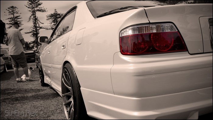 White Toyota Chaser rear view
