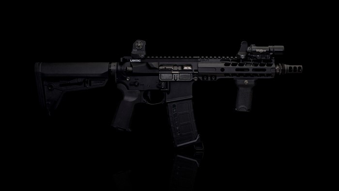 BCM AR-15 rifle with accessories