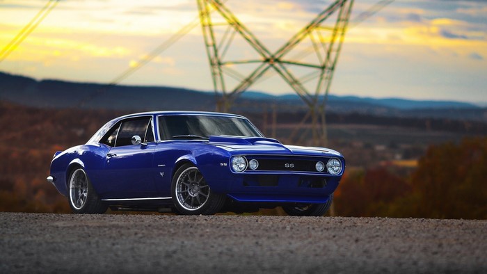 Blue Chevrolet Camaro SS car
