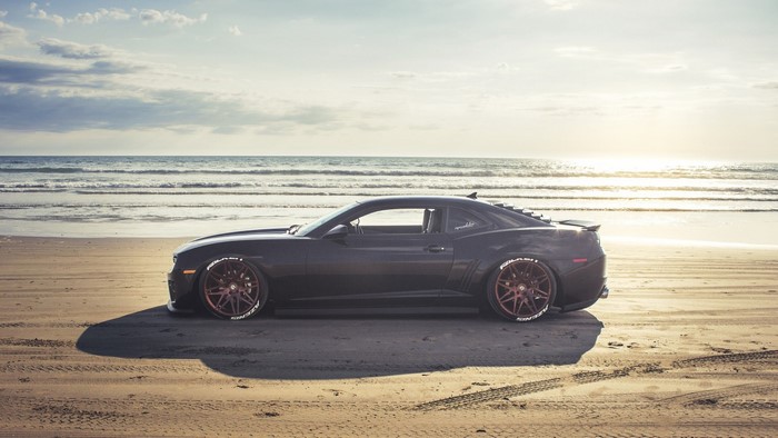 Chevrolet Camaro on a Beach