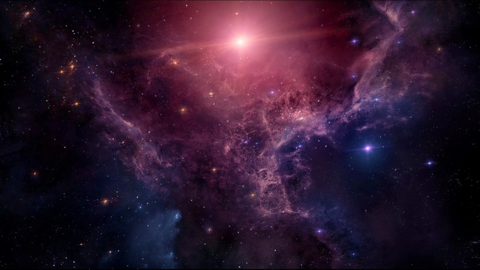 Vibrant Nebula with Bright Star