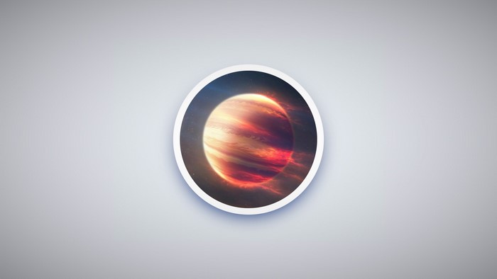 Planet Jupiter in a circle