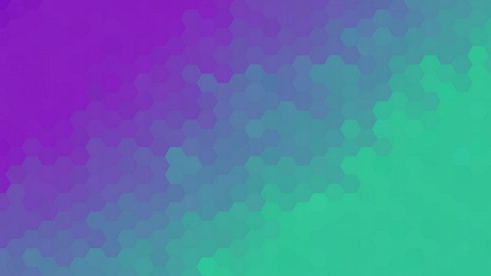 Purple and green gradient hexagon pattern