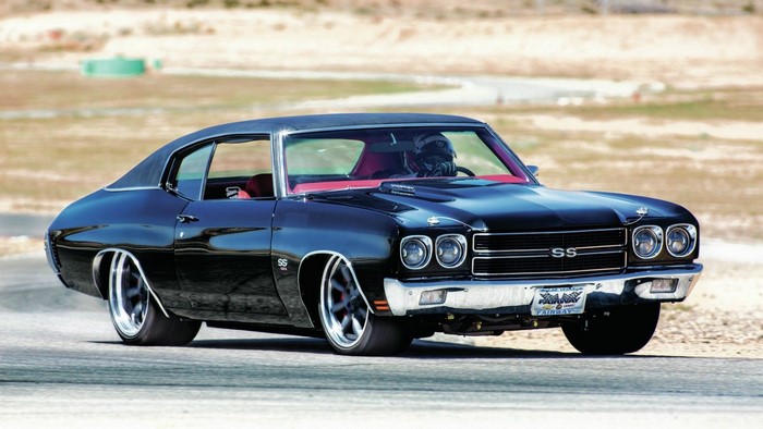 Black Chevrolet Chevelle SS on a Racetrack