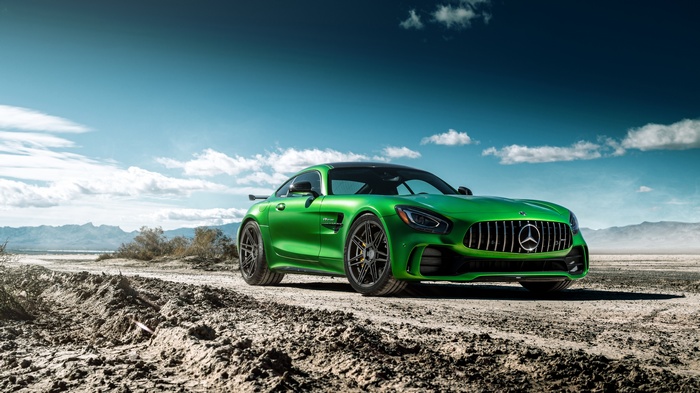 Green Mercedes-AMG GT R with Ferrada Wheels 4K