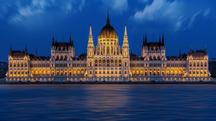 Budapest Parliament Building at Night