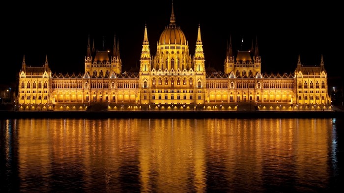 Budapest Parliament Building at Night