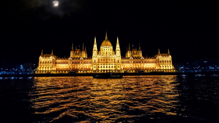 Budapest Parliament Building at Night