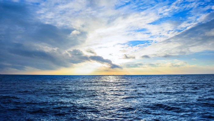 Ocean and Sky with Sunbeams