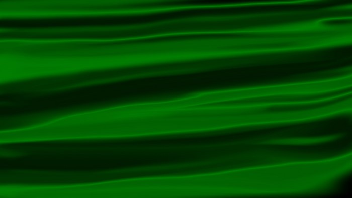 Green fabric with folds