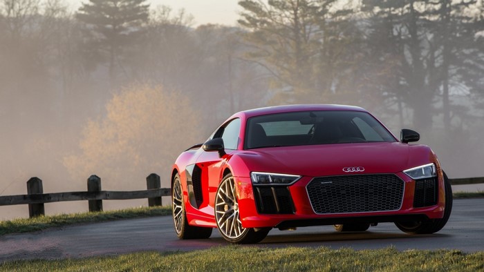 Red Audi R8 Supercar on a Road
