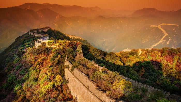 The Great Wall of China in autumn