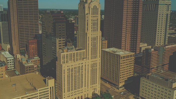 Downtown buildings in a city