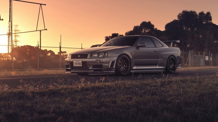 Nissan R34 GT-R at Sunset