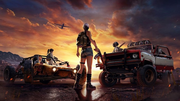 PlayerUnknown's Battlegrounds characters with vehicles