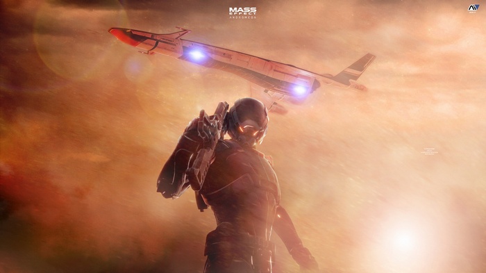4K Mass Effect: Andromeda spaceship and soldier