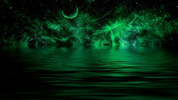 Green Nebula Over Ocean