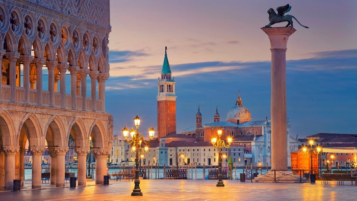 Saint Mark's Square in Venice at Dusk
