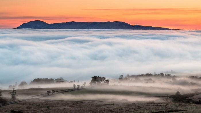 Loch Leaven Scotland Foggy Landscape Sunrise
