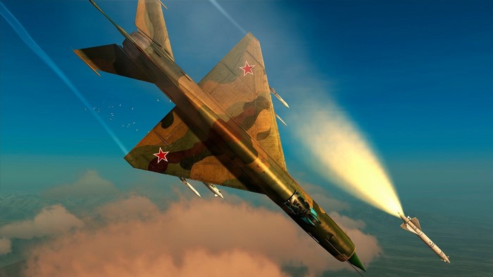 Mig 21 launching a missile