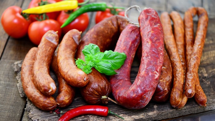 Assortment of Salami with Tomatoes and Peppers