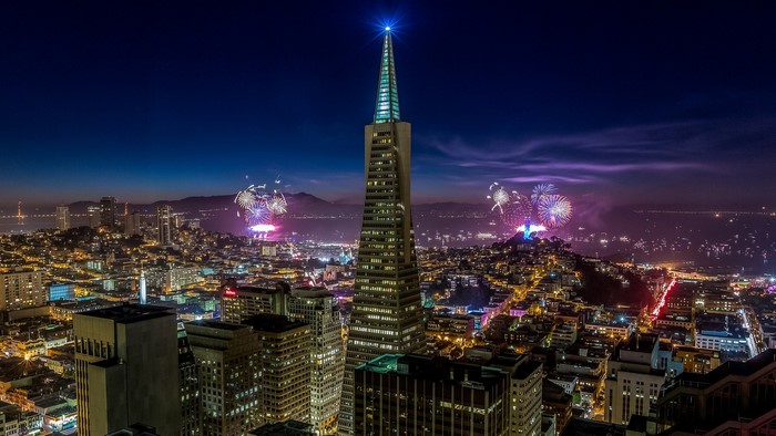 San Francisco Skyline with Fireworks