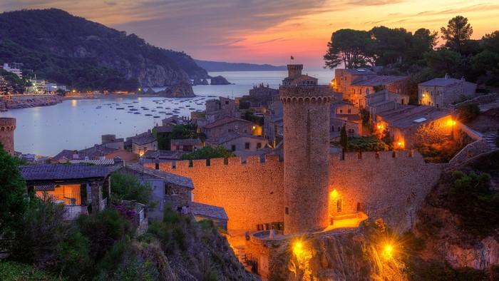 Tossa De Mar, Spain at Dusk