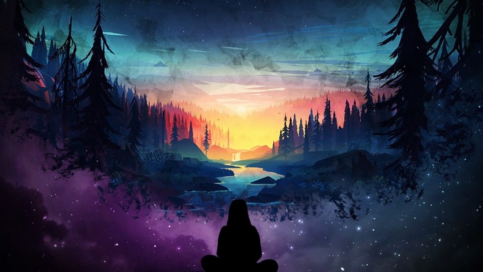 Silhouette of a person meditating at sunset