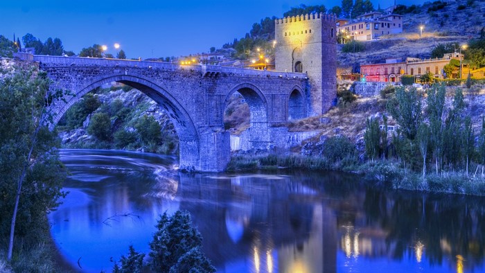 St. Martin's Bridge over Tagus River at dusk