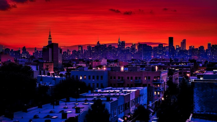 New York City Skyline at Sunset