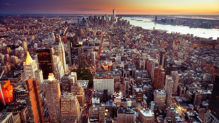 New York City Skyline at Sunset
