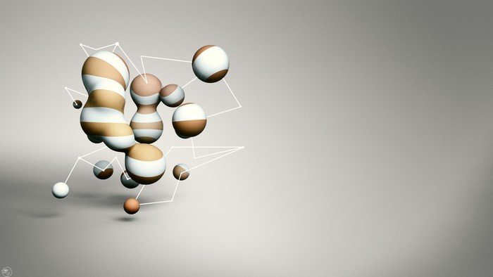 Abstract 3D spheres connected by lines