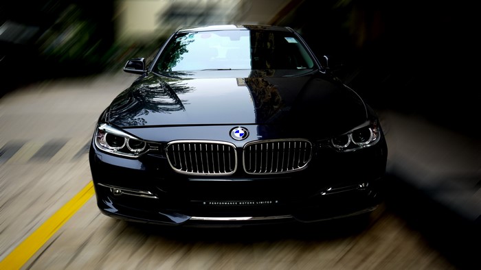4K BMW Sedan on Road